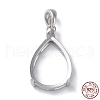 Rhodium Plated Rack Plating 925 Sterling Silver Pendants Cabochon Settings STER-NH0001-49A-P-1