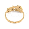 Ion Plating(IP) 304 Stainless Steel Constellation Open Cuff Ring for Women RJEW-C097-01G-07-3