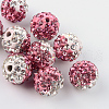 Two-Tone Color Handmade Polymer Clay Disco Ball Beads RB-R041-05-1