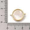Brass Micro Pave Clear Cubic Zirconia Flat Round Saint Benedict Connector Charms KK-R002-29G-3