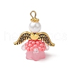 Glass Seed Beaded Angel Pendants PALLOY-MZ00713-2