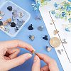 Unicraftale 30Pcs 5 Colors Heart Shape with Textured PVD Vacuum Plating 304 Stainless Steel Stud Earring Findings EJEW-UN0001-62-2