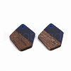 Transparent Resin & Walnut Wood Pendants RESI-S384-003A-A04-2