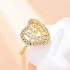 Brass Micro Pave Clear Cubic Zirconia Cuff Rings for Women RJEW-U047-17G-1