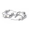 304 Stainless Steel Hollow Twist Teardrop Hoop Earrings for Women STAS-B034-15P-2
