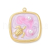 Ocean Theme 304 Stainless Steel Enamel Pendants STAS-Q352-03G-A-1