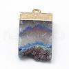 Natural Druzy Agate Pendants G-Q494-15-2