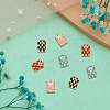 8Pcs 4 Colors Rack Plating Brass Enamel Pendants KK-SZ0006-08-2