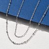 Brass Double Layer Necklaces NJEW-D302-51P-2
