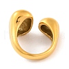 Ion Plating(IP) 304 Stainless Steel Oval Open Cuff Rings for Women RJEW-S414-74B-G-3
