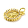 Virgin Mary Theme Rack Plating Brass Micro Pave Cubic Zirconia Pendants KK-C074-28M-3