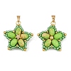 Handmade Glass Seed Beaded & Synthetic Dyed Imperial Jasper Beads Pendants PALLOY-MZ00751-04-1