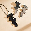 Irregular Geometry Acrylic with Imitation Leather Cord Pendant Necklace & Stud Earring Sets FS-WGB043E-01-3