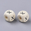 Printed Natural Wood Beads WOOD-T026-001X-2
