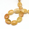 Faceted Oval Natural Topaz Jade Beads Strands X-G-R303-10-2