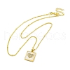 Brass Micro Pave Clear Cubic Zirconia Pendant Necklaces NJEW-C071-05C-G-4