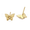 Brass Butterfly Stud Earrings EJEW-R016-19G-2