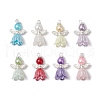 8Pcs 8 Colors Glass Pendants PALLOY-JF03575-04-1