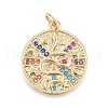Brass Micro Pave Cubic Zirconia Pendants KK-O126-02G-02-1