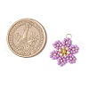 Glass Seed Beaded Flower Pendants PALLOY-MZ00712-3