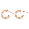 Rack Plating Brass C-Shaped Stud Earrings EJEW-T021-06RG-1