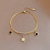 Star Stainless Steel with Natural Shell Double Layer Pendant Necklaces & Charm Bracelets Sets WGBAFA5-03-4