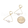 Large Triangle Wire Dangle Hoop Earrings EJEW-JE04724-03-4