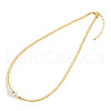 Mother's Day Jewellery Potato Naural Pearl & Brass & Glass Seed Beaded Necklaces BD0566-3-2