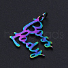 Ion Plating(IP) 201 Stainless Steel Pendants STAS-N090-T862-1