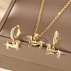 Dachshund Brass Pendant Necklaces & Hoop Earring Sets FS-WGFB62E-01-2