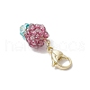 Flower Glass Seed Beads Beaded Pendant Decorations HJEW-MZ00196-05-4