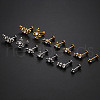 Stainless Steel Micro Pave Clear Cubic Zirconia Threadless Labrets WG26305-04-3