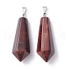 Dyed & Heated Natural Red Tiger Eye Pointed Pendants G-I314-02P-11-3