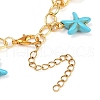 Dyed Synthetic Turquoise Starfish Charm Bracelets BJEW-JB11642-02-4
