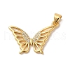 Brass Micro Pave Cubic Zirconia Pendants KK-C072-38G-1