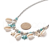 Synthetic Turquoise Starfish & Natural Shell Pendant Necklace NJEW-TA00063-5