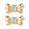 Brass Pave Cubic Zirconia Connector Charms KK-L208-01G-02-2