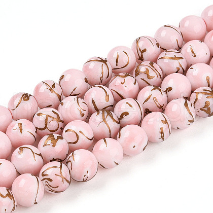 Baking Painted Glass Beads Strands DGLA-N010-10mm-01-1