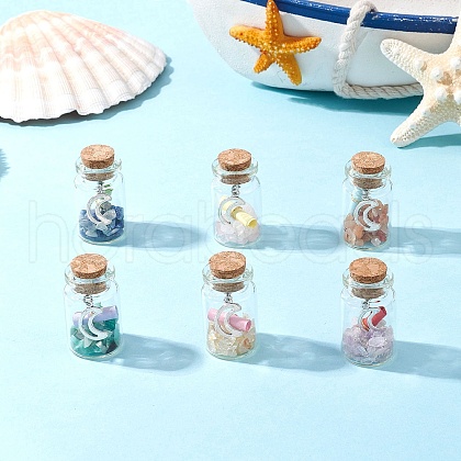 6Pcs Glass Wish Bottle Display Decoration PALLOY-JF03791-1