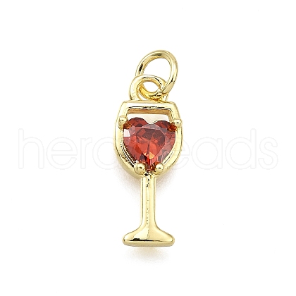 Brass Micro Pave Cubic Zirconia Pendants KK-Z100-21G-02-1