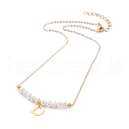 Natural Freshwater Pearl Pendant Necklaces NJEW-JN02862-02-1