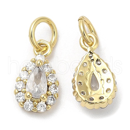 Brass Micro Pave Cubic Zirconia Pendants KK-Q775-07G-1