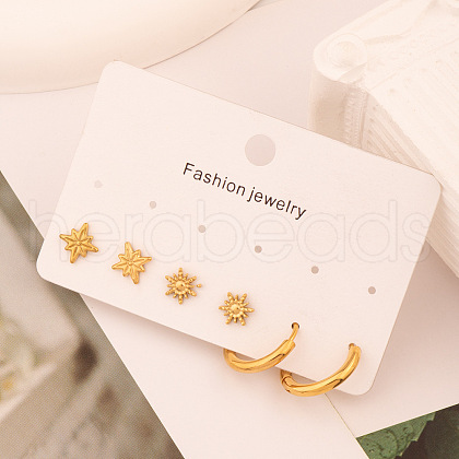 3 Pairs Stainless Steel Earring Sets WA0688-1