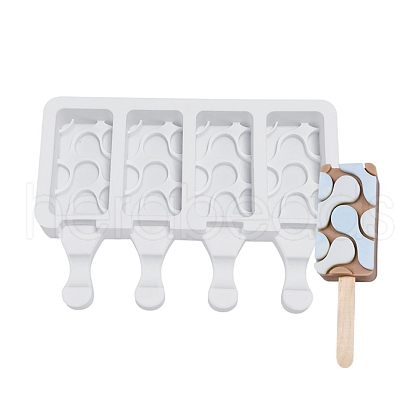 Food Grade DIY Rectangle Ice-cream Silicone Molds DIY-D062-08B-1