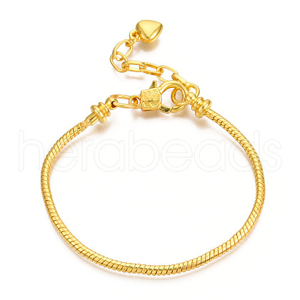 Brass European Style Bracelet Making MAK-R011-03G-1