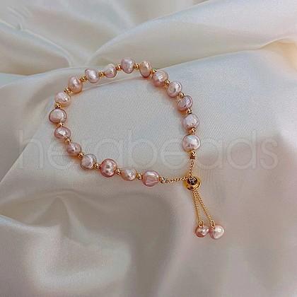 ABS Imitation Pearl Beads Slider Bracelets for Women WG648B1-07-1