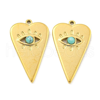 Natural Turquoise Heart Eye Pendants STAS-L278-114G-03-1