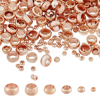  2250Pcs 6 Style Brass Crimp Beads KK-PH0004-09-1