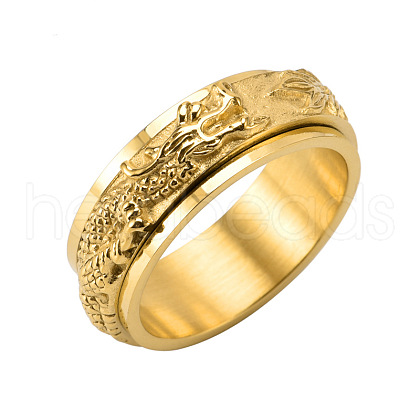 Dragon Stainless Steel Rotating Finger Ring PW-WG19507-16-1