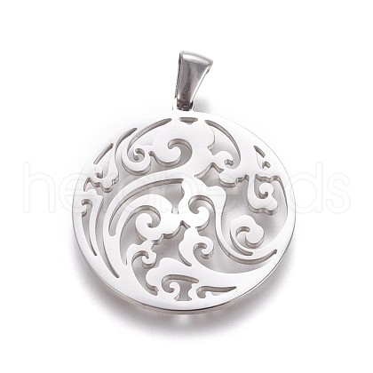 Non-Tarnish 304 Stainless Steel Pendants STAS-F219-02P-1
